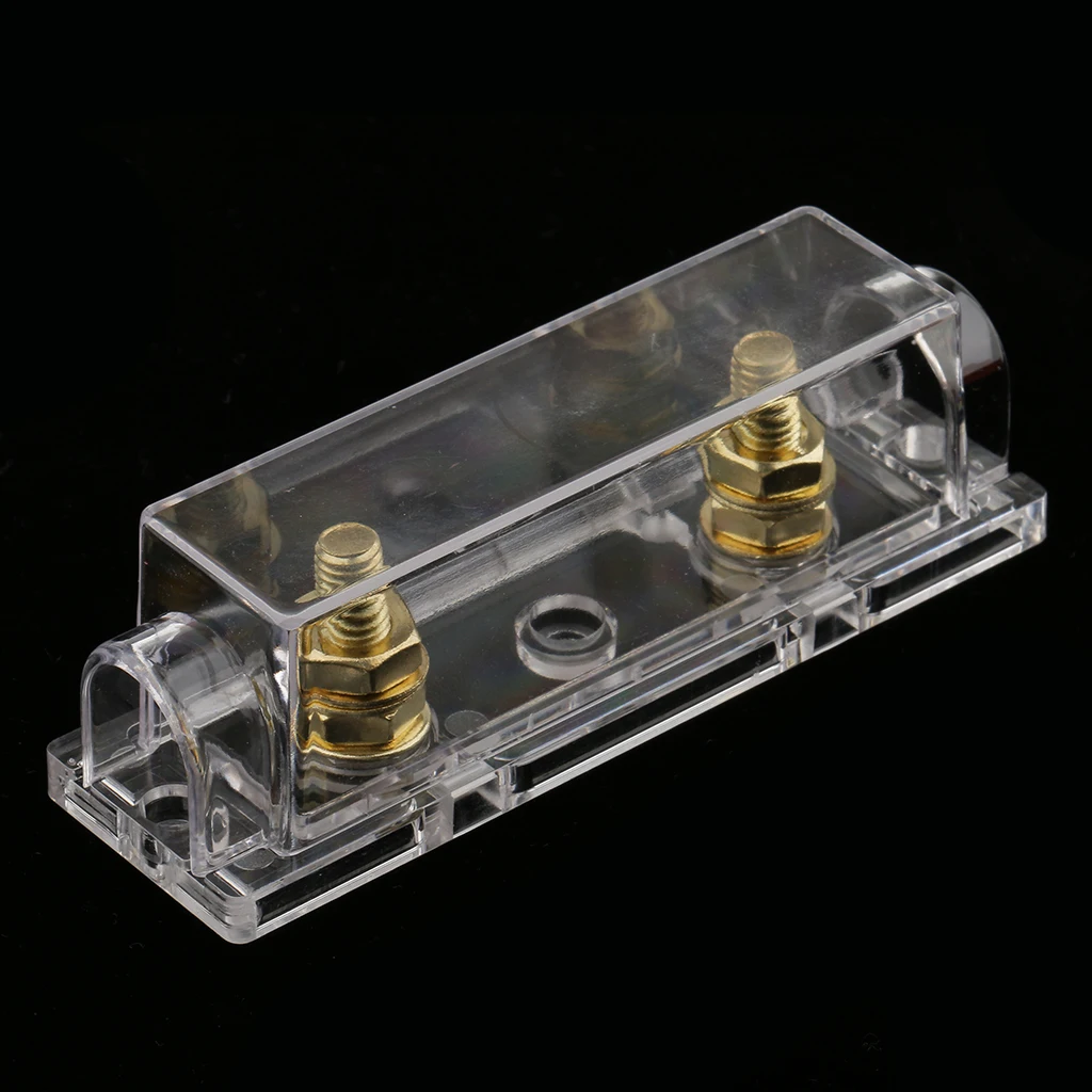 ANL Fuseholder Fuse Holder 0 2 4 Gauge Car Audio Gold Inline Clear Box