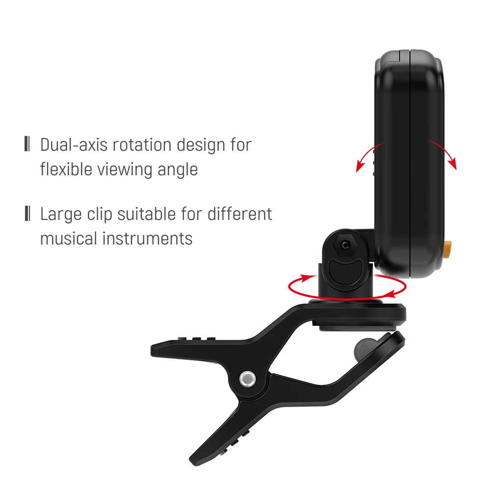 Guitar Tuner Foldable Rotatable Clip-on High Sensitivity For Bass Ukulele Chromatic Accessories AROMA AT-01A/101