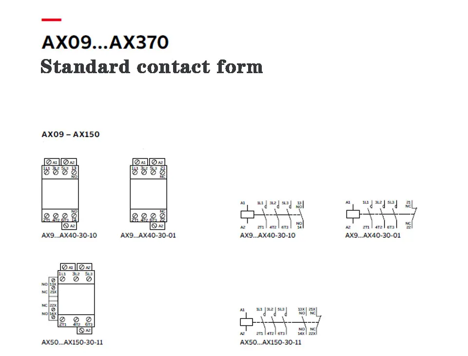 ABB AC Контактор AX32-30-10 AX40-30-10 220V380V110V24V32A40A основной contact3NOAuxiliary contact1NO