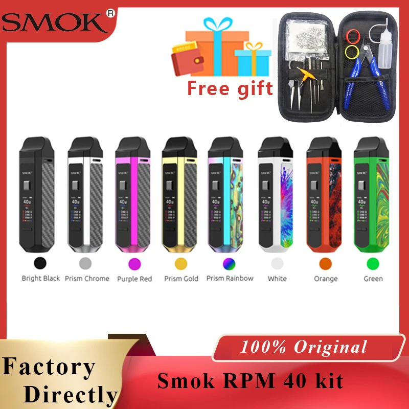 

Newest Smok RPM40 Pod Kit 40W Vape mod with 4.3ML/4.5ml Pod Cartridge TFT 0.96 Screen Pod system Vape kit vs smok nord/novo 2