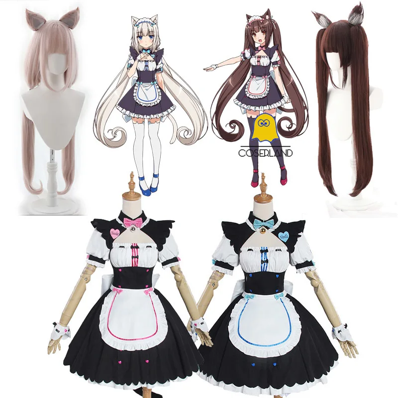 Косплей костюмы Nekopara с шоколадной ванилью платье горничной лолита милая кошка