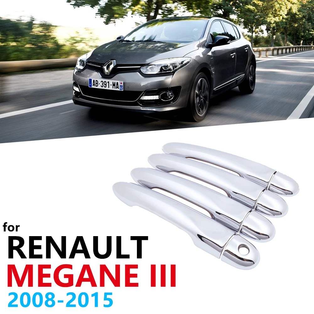 Cubierta de manija de puerta lateral cromada de lujo para Renault Megane III Scala 2008 ~ 2015, accesorios coche, pegatina Catch 2009 2010 2011|Pegatinas para coche| - AliExpress