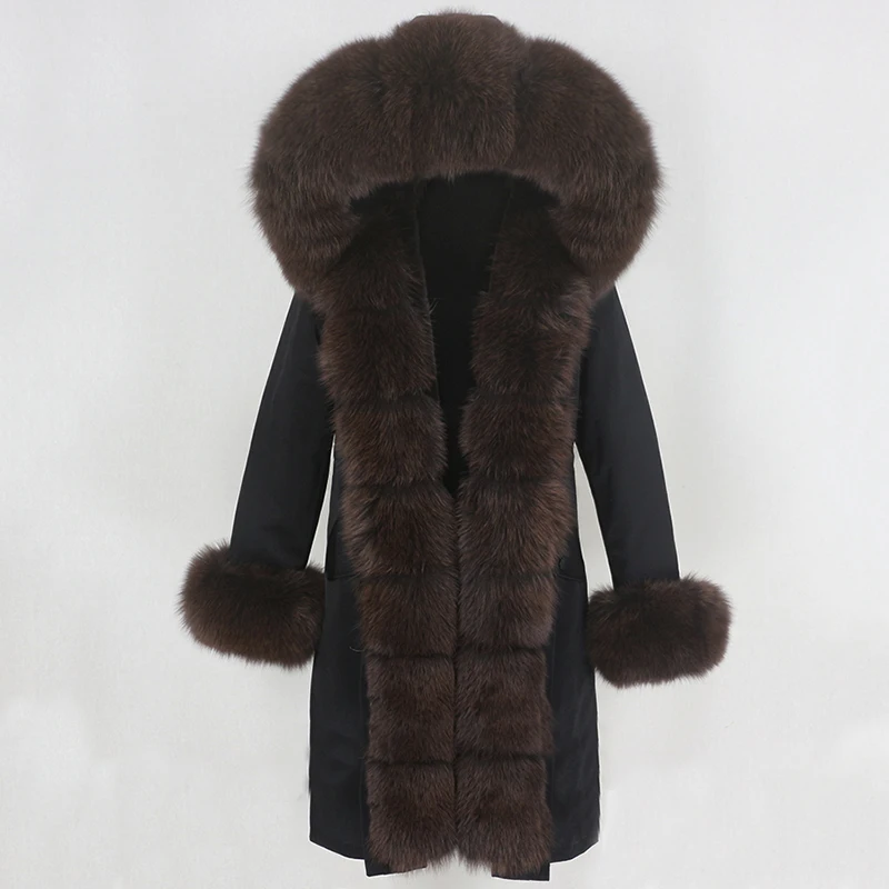 OFTBUY X-long Parka Waterproof Outerwear Real Fur Coat Winter Jacket Women Natural Fox Fur Hood Luxury Outerwear Detachable New
