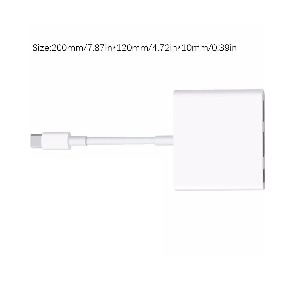 USB-C цифровой AV многопортовый адаптер с USB портом белый прочный для Apple type-c цифровой AV многопортовый адаптер