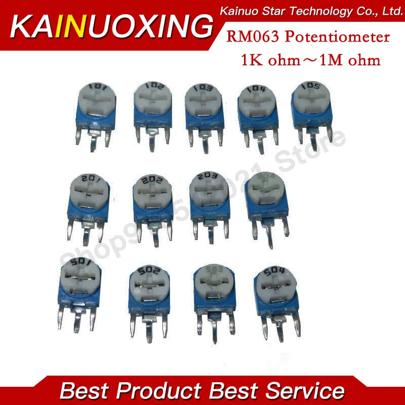 20 шт. RM063 RM-063 100 200 500 1K 2K 5K 10K 20K 50K 100K 200K 500K 1M Ом Триммер Потенциометр переменный