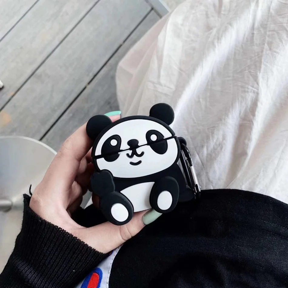 3D кожухи головных телефонов для AirPods 2 Чехол милый Мячик с эльфом мультфильм для Apple Air Pods Dog молочный чехол для наушников кольцевой ремень - Цвет: 714
