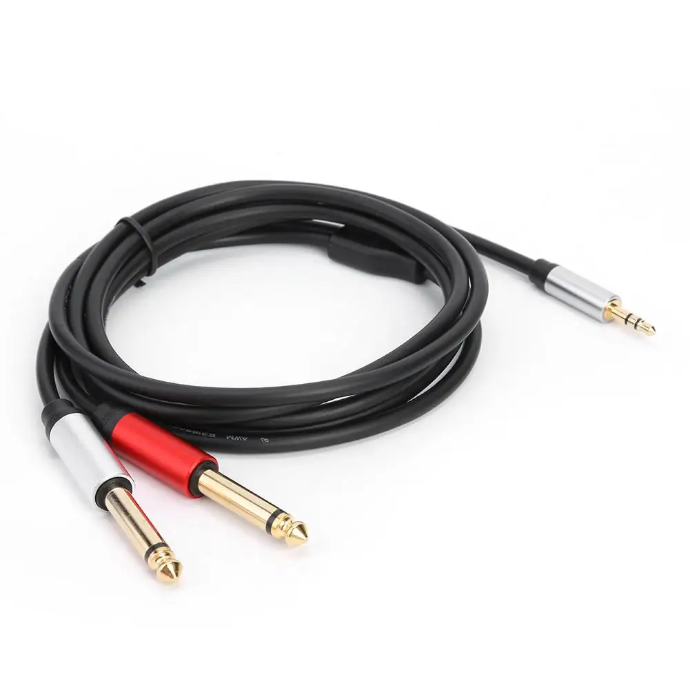 1.8m Audio Cable Mini Jack 3.5mm To Dual 6.35mm For Headphone Mixing Console3.5 To Jack 6.5 Mono Adapter Cable - Audio & Video Cables AliExpress