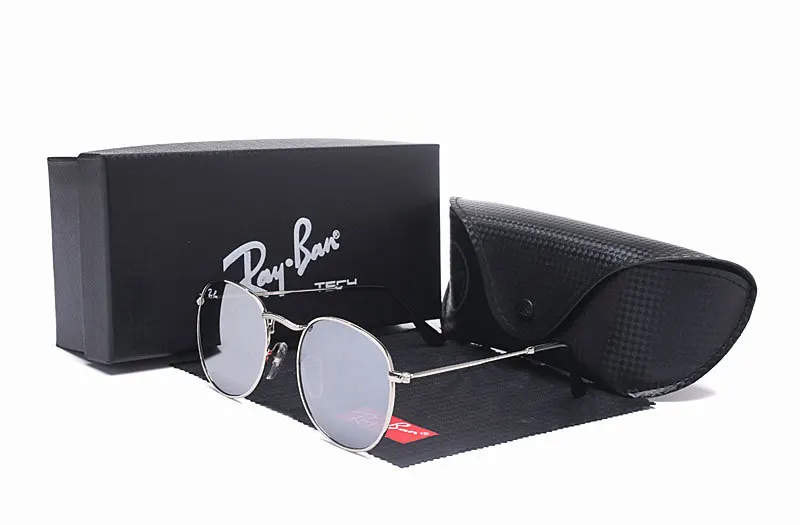 RayBan RB3447 солнцезащитные очки мужские классические RayBan круглые Светоотражающие Ретро солнцезащитные очки Oculos Gafas Shades RayBan поляризационные