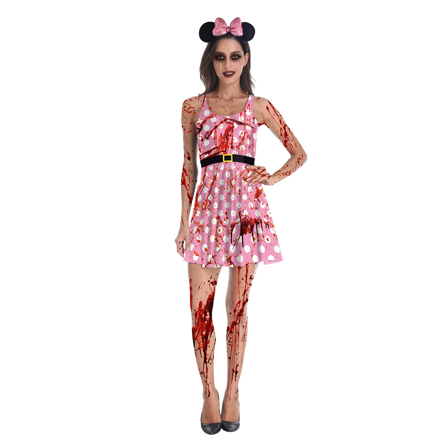 

New Halloween Skeleton scary Costume Girl Woman Horror Zombie Masquerade Theme Party Costumes Woman Halloween Dress medieval