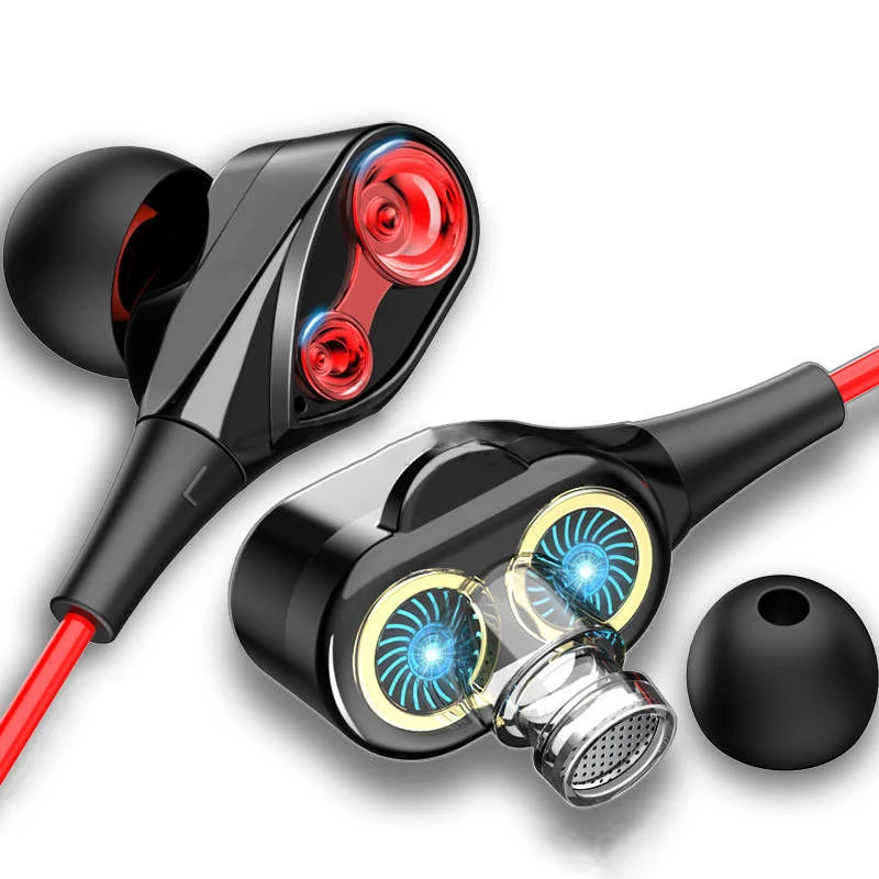 

Dual Drive Stereo Wired earphone In-Ear Sport Headset With Mic mini Earbuds Earphones For iPhone Samsung Huawei Xiaomi earpieces