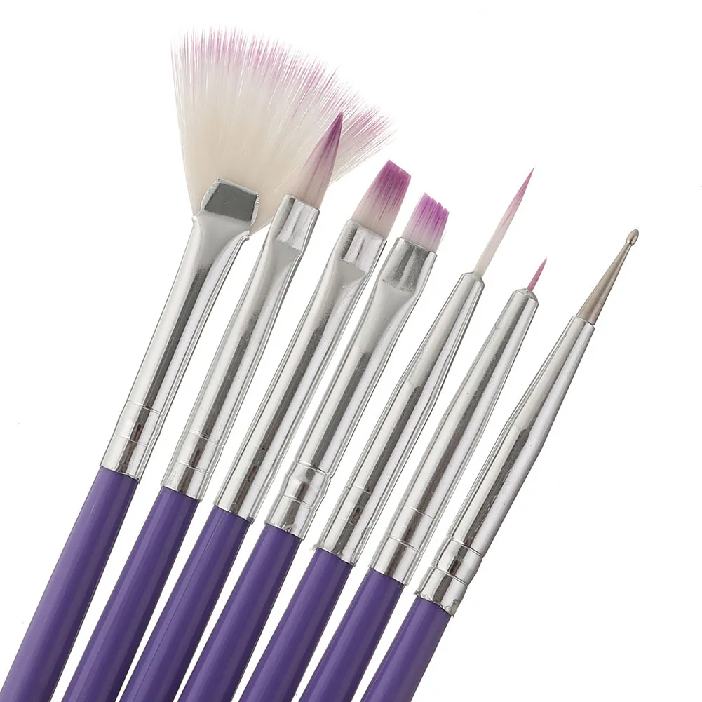 7PCS Manicure Brushes Set For Nail Art Painting Dotting Design Brush Kit Gel Tools | Красота и здоровье