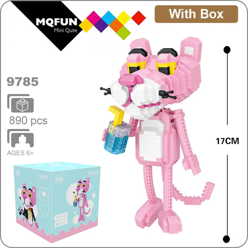LOZ алмазные блоки Единорог аниме фигурка мультфильм животное Розовая пантера Фламинго развивающие Кирпичи DIY игрушки для детей - Цвет: LOZ 9785 With Box