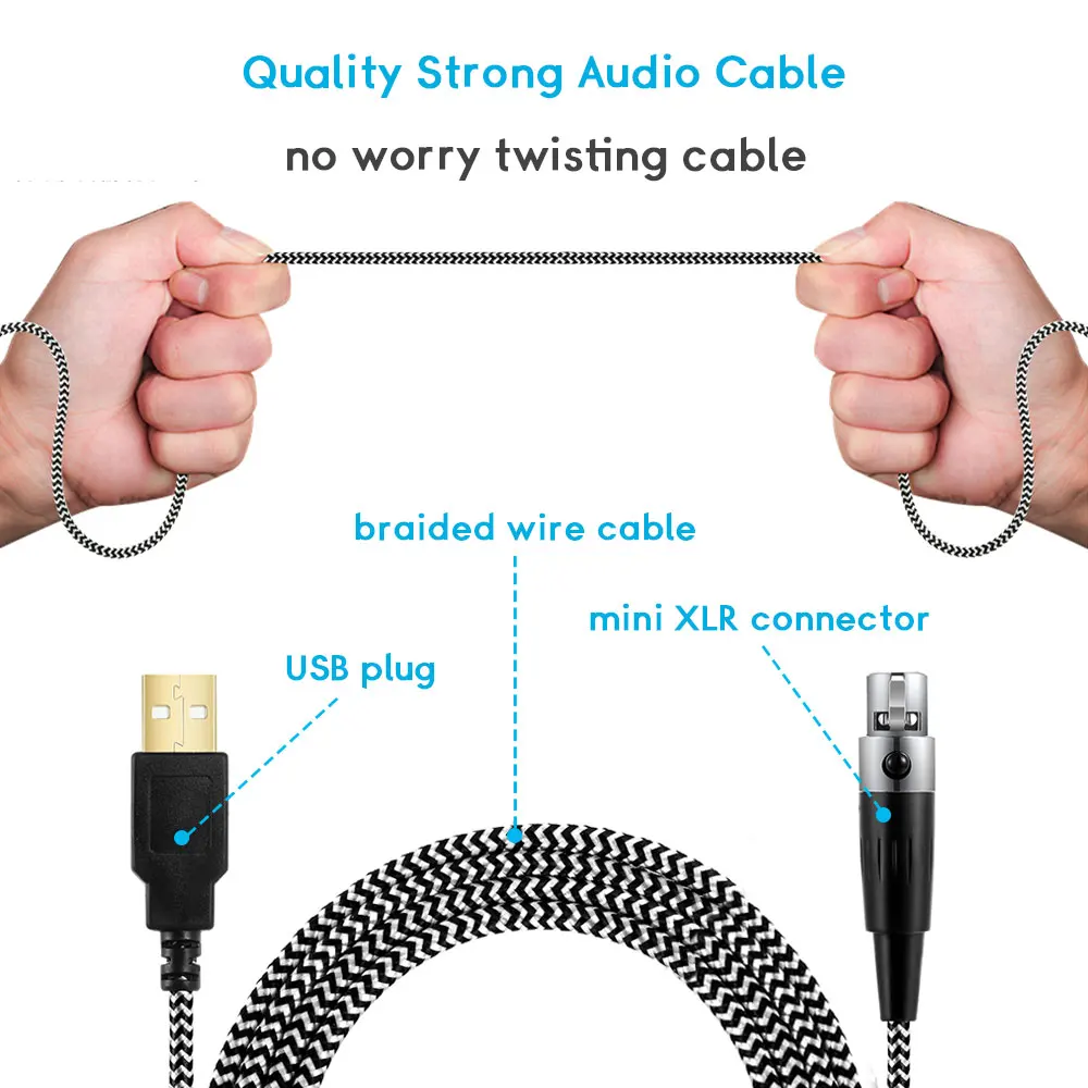 FELYBY Q3B USB конденсаторный настольный микрофон для компьютера ноутбука голосового
