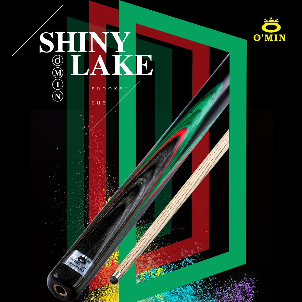 

O'MIN SHINY LAKE 3/4 Snooker Cue 9.5mm Tip Ebony Tileable Butt Case with Extension Professional Billiards Maple For Black 8