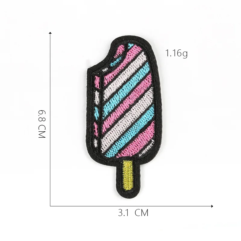 1-PCS-G-314 Нашивки на одежду для пиццы, железные нашивки в полоску для значков, наклейки на одежду с вышивкой мороженого@ G - Цвет: 1-PCS-G-314