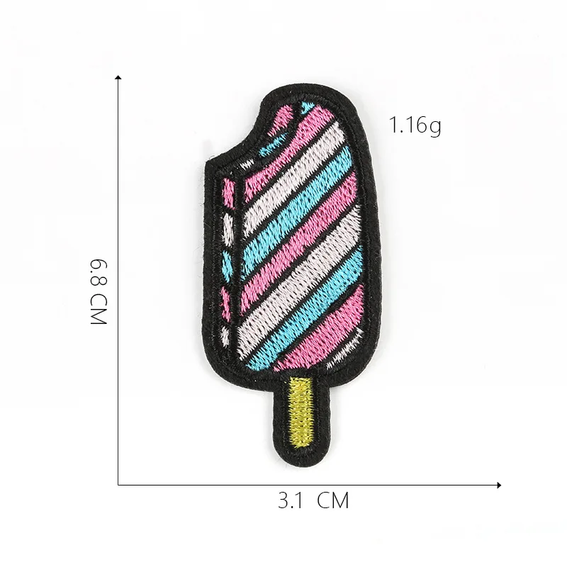 Нашивки на одежду для пиццы, железные нашивки в полоску для значков, наклейки на одежду с вышивкой мороженого@ G - Цвет: 1-PCS-G-314