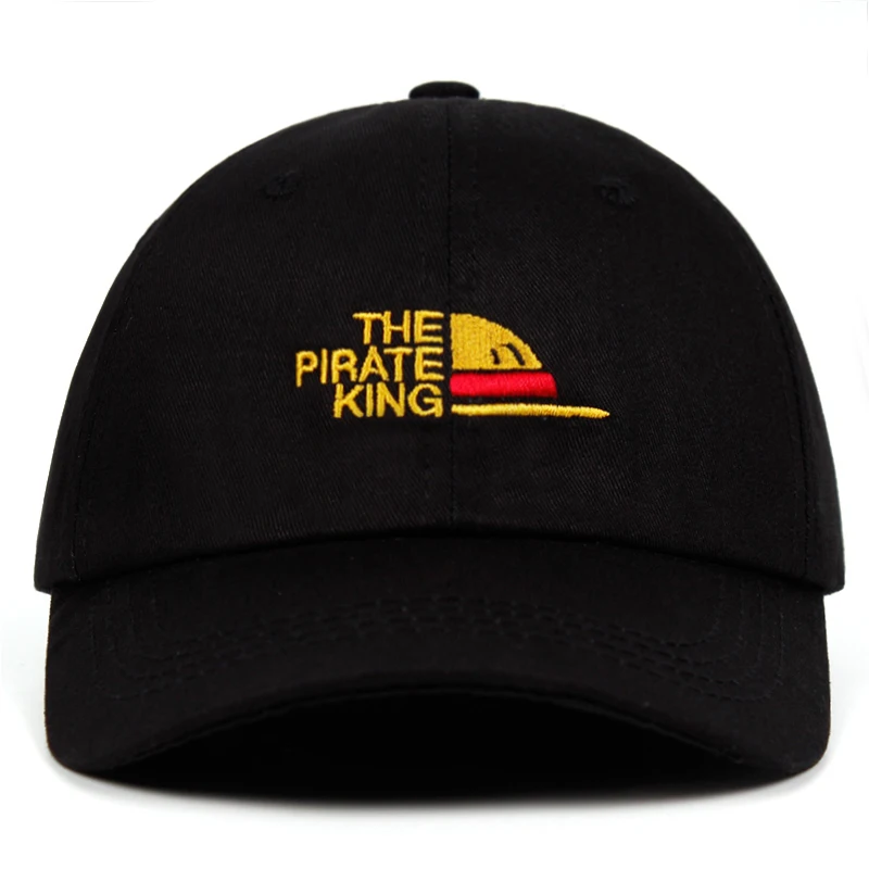 The Pirate King papa hoed One Piece Luffy 100% katoen geborduurde baseball cap snapback unisex outdoor mode vrijetijdspetten_voghion.com