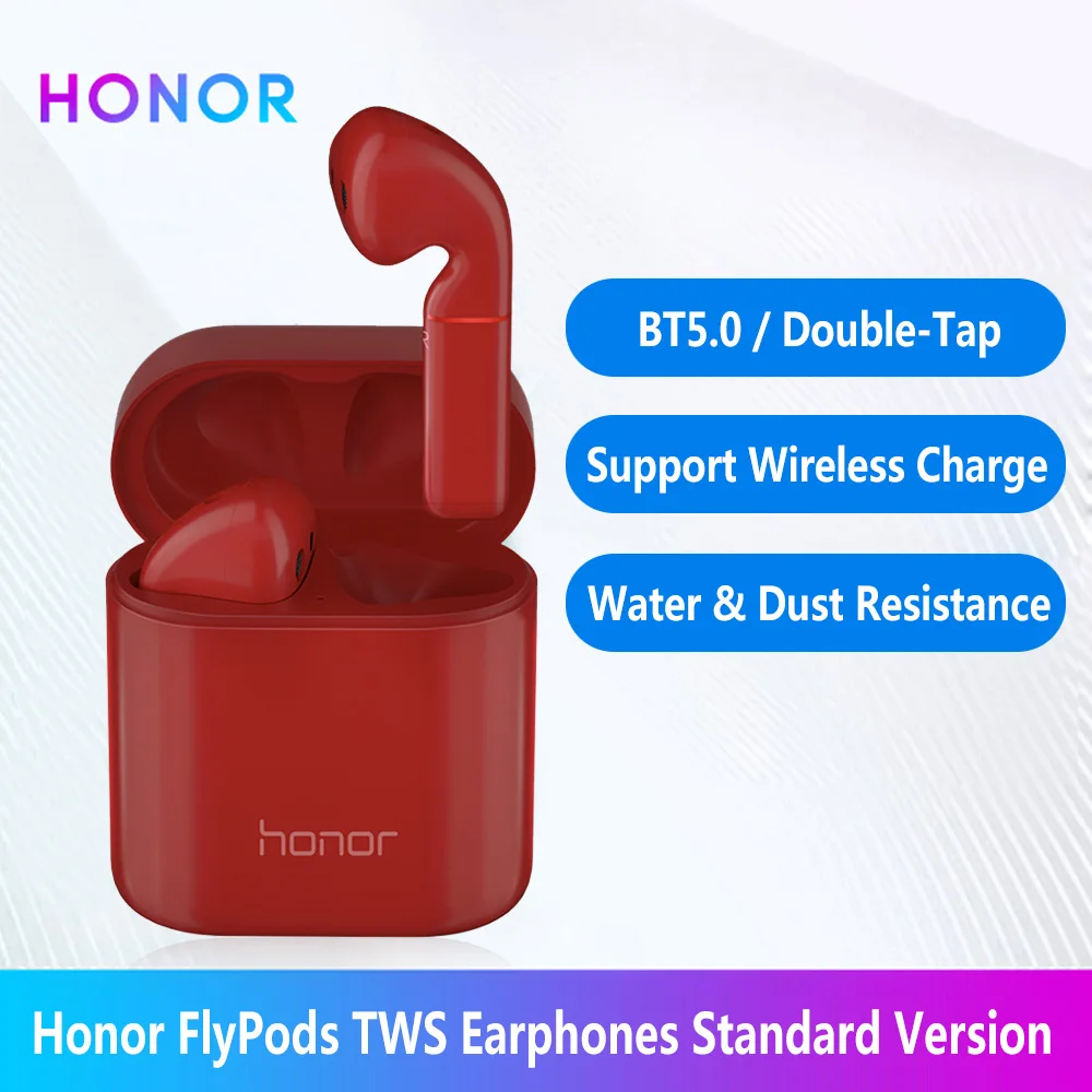 

Huawei Honor Flypods Wireless Headphones Hi-Fi TWS Bluetooth Headphone Earphone Waterproof IP54 Tap Control Wireless Charge