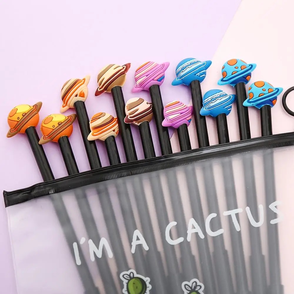 

12pcs Cute Funny Planet Gel Pen Kawaii Creative Stationery Thing Office School Supply Accessory Stationary Teacher Adult Gift