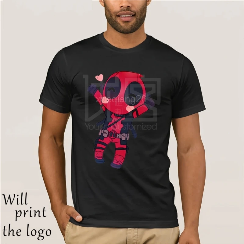 O Collo Mens Deadpool T Shirt Autunno Normale Magliette e camicette T Shirt Manica Corta In Cotone Tinta Unita Tessuto Normale