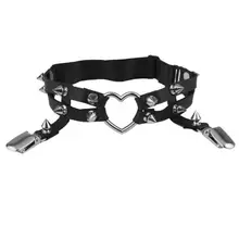 2x Подвязки для ног эластичный панк готический Синтетическая кожа шипованные заклепки ноги кольцо