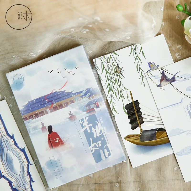 

30 Pcs/Set Chinese Ancient City and Beauty Postcard Greeting Card Message Card Birthday Letter Gift Card