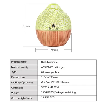 

130ML Ultrasonic Essential Oil Diffuser Flowers USB Air Humidifier Home Office Water Mist Maker Wood Grain Electric Aroma Diffus