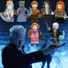 Блоки Гарри, кино цифры с фантастическими животными преступления Гриндельвальда Тритон молодые девушки Куини Дамблдор Снегг размеры блоки игрушки