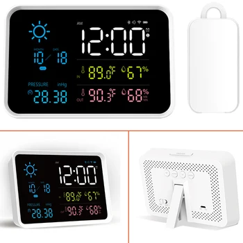 

Digital Weather Station Temperature and Humidity Display Atmospheric Pressure Weather Forecast Alarm Clock