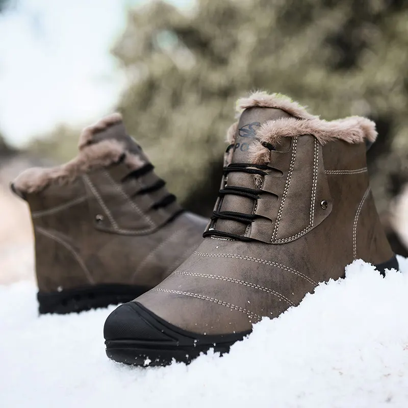 Мужские плюшевые водонепроницаемые ботинки для катания на лыжах; мужские ботинки; толстая зимняя обувь; теплая зимняя обувь; большой размер 48
