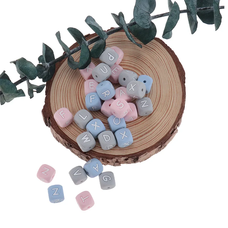 

200pcs silicone beads letters baby teether letter beads silicone beads baby teething necklace baby dummy chain BPA free