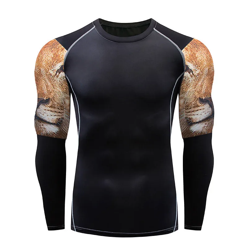 Men's Sports Fitness Tights Long-sleeved T-shirt Breathable And Quick-drying Running Basketball Training Clothes Sportswear Men's Sports Fitness Tights Long-sleeved T-shirt Breathable And Quick-drying Running Basketball Training Clothes Sportswear