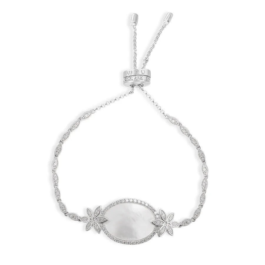 925 чистого серебра высокого класса микро инкрустированные белый мать оболочки цветок браслет для женщин простой ins