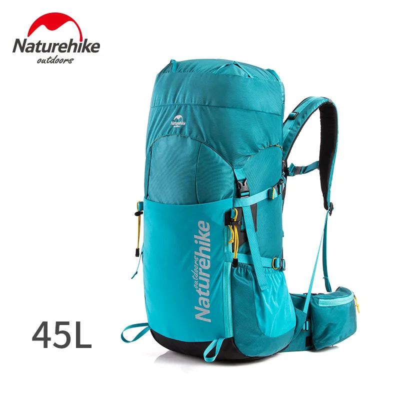 NatureHike сумка для походов на открытом воздухе 65л 55Л для мужчин и женщин, походный рюкзак для альпинизма, CR подвеска, спортивные сумки, большой водонепроницаемый рюкзак - Цвет: 45L blue