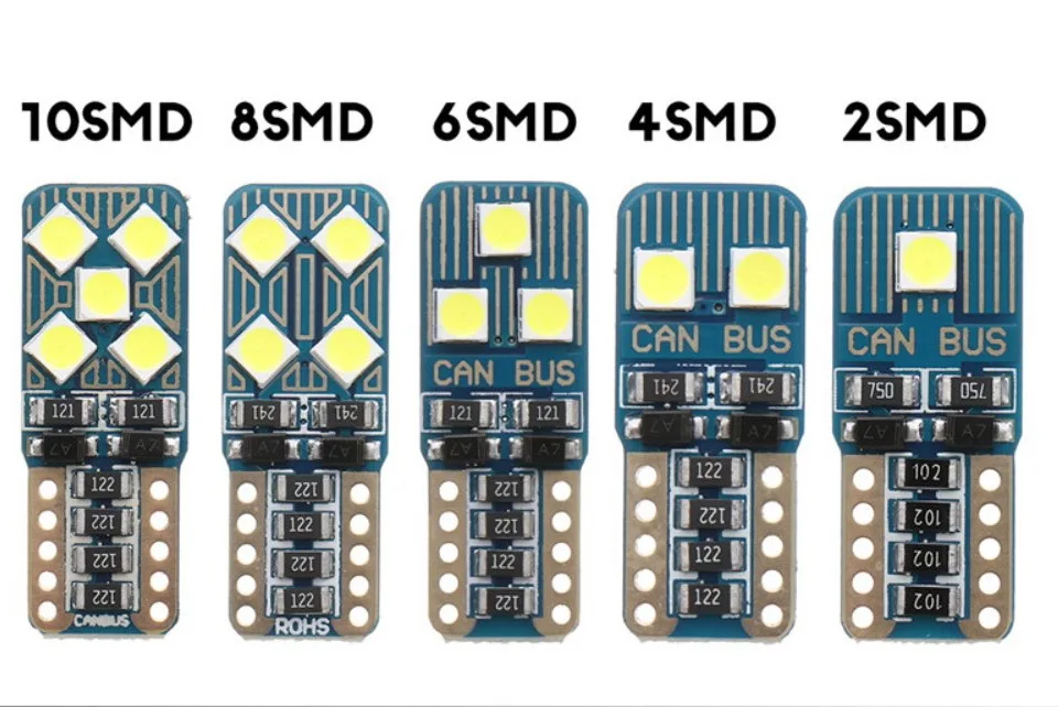 100pcs T10 Canbus 3030 2 4 6 8 10 Smd Led 2w W5w 194 Car Styling Side
