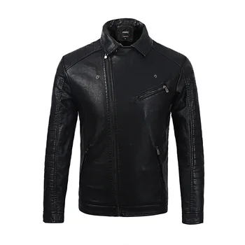 

2019 New Men's Autumn And Winter Men High Quality Fashion Coat Leather Jacket Motorcycle Style Male Business Casual Jackets