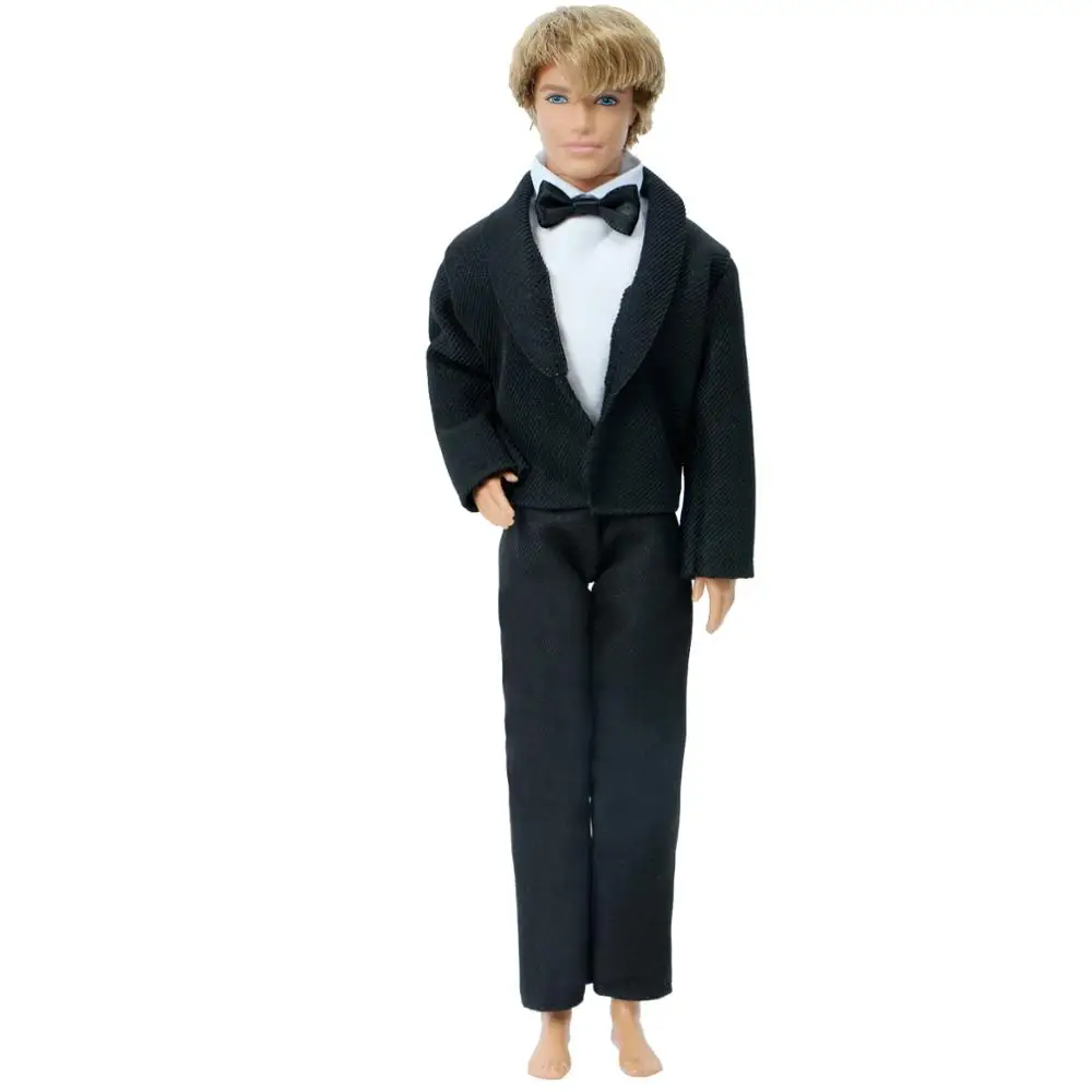 1 Set 1/6 Men Suit Coat + Vest + Trousers Business Black Outfit Tuxedo Wedding Party Wear Accessories Clothes 12 Inch 30cm Doll barbie doll clothes doll clothes accessories doll clothes doll accessories