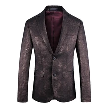 4 цвета стильный вышитый узор костюмы шаль воротник свадебный смокинг жениха певица костюм Slim Fit Мужская одежда модный блейзер