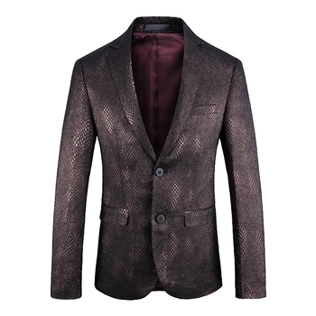 

4 Color Classy Embroidered Pattern Suits Shawl Collar Wedding Groom Tuxedo Singer Costume Slim Fit Menswear Fashion Blazer