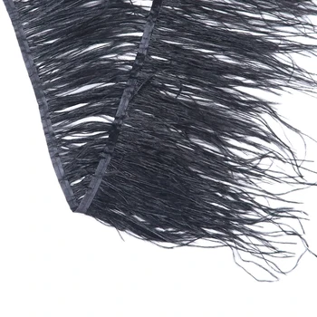 

Dyed Black Natural Ostrich Feather Trims Fringe Decorative Feather 18-20cm Customized Feather for Crafts Wedding Dress Accessory