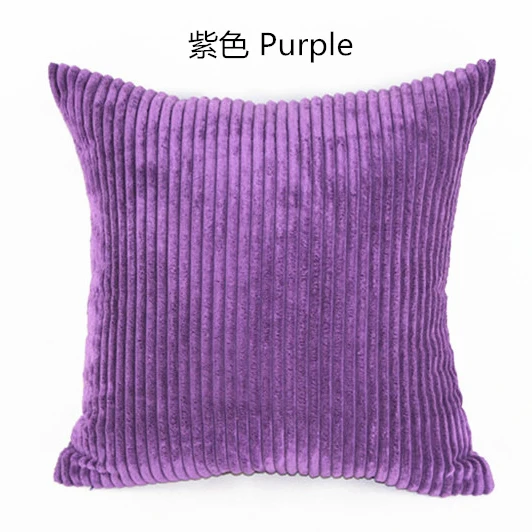 Stripe Purple Полоса из мягкого вельвета плюшевая в клетку однотонная подушка покрытие 40*40 см домашний Декор Диван Подушка Чехол на заказ; большие размеры 35-45x45 50 60 - Цвет: Stripe Purple