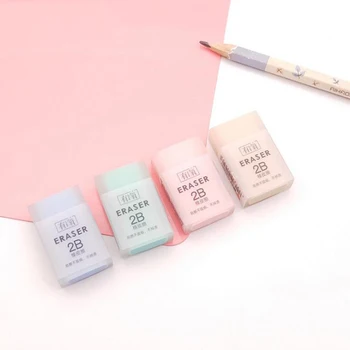 

4 Pcs/set Simple Candy Jelly Color Transparent 2B Eraser Rubber Pencil Erasers Student Sketch Painting Tools Stationery Gifts