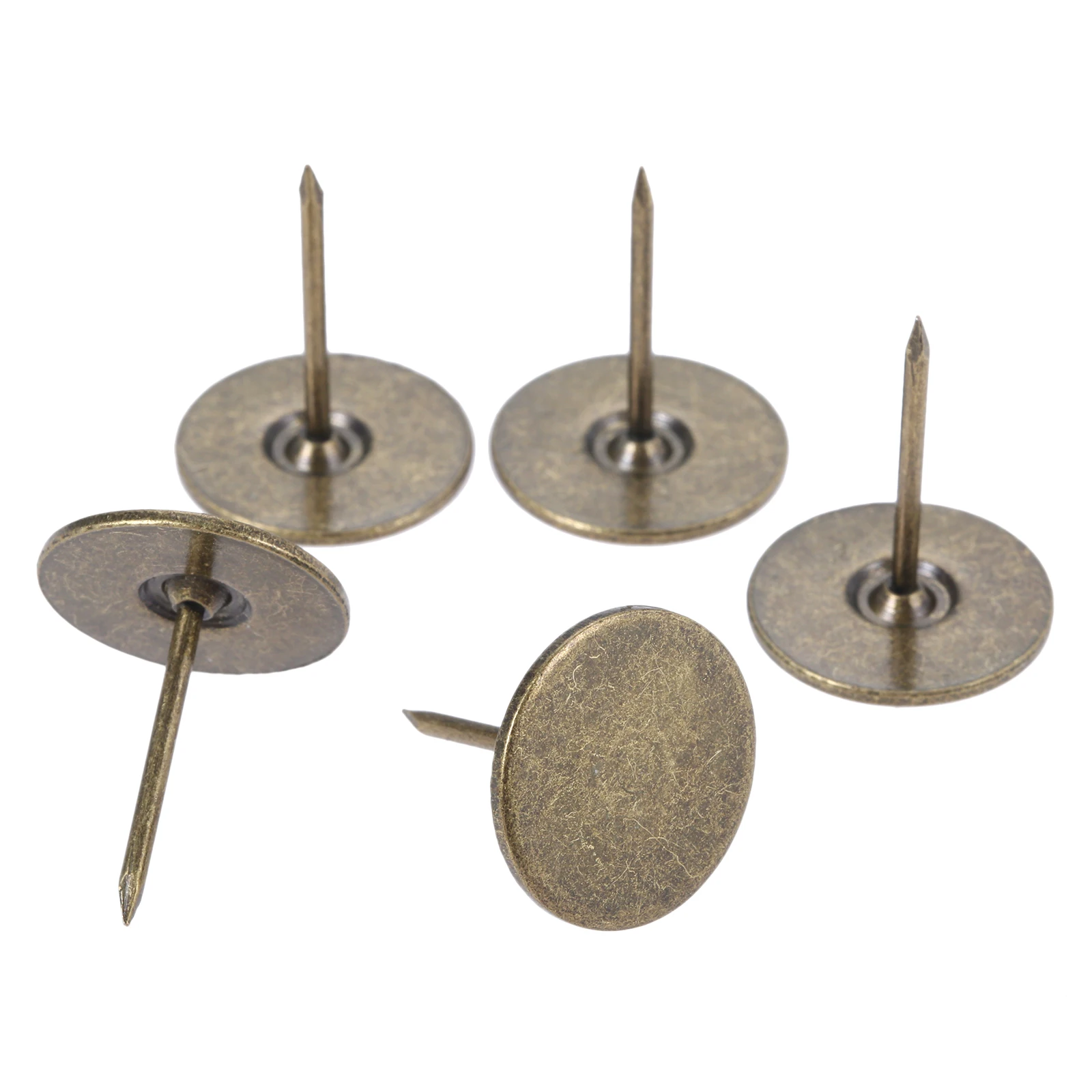 10/50pcs Antique Bronze Upholstery Nails Flat Round Head Metal Pushpins 19x22mm Vintage Tacks Stud Jewelry Case Wine Sofa Decor