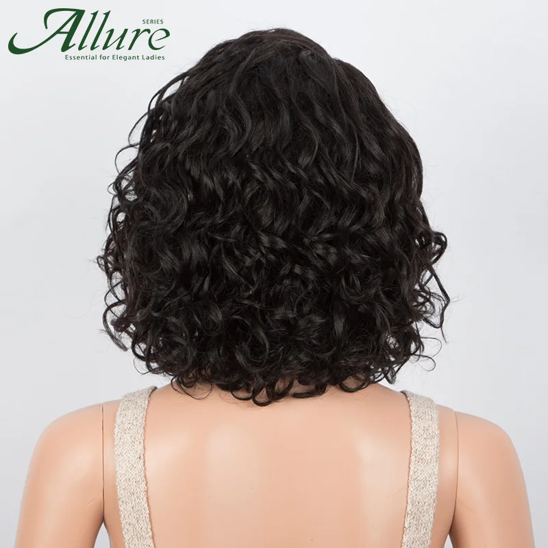 laranja curto gengibre ondulado bob perucas de cabelo humano feminino natural parte encaracolado peruca dianteira do laço onda de água cabelo remy brasileiro allure