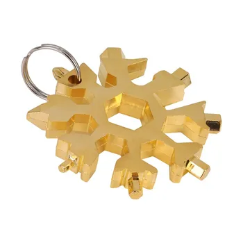 

18 In1 Multi-Tool Stainless Steel Snow Shape Flat Cross Head Screwdriver Allen Spanner Key Chain Easy To Carry