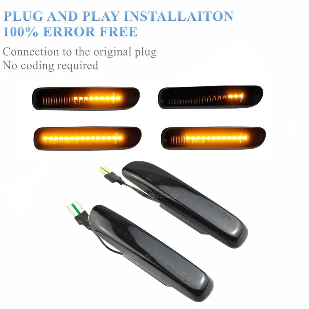 

LED Turn Signal Light For BMW E46 3 Series Limo Coupe Compact Cabriolet Touring Side Marker Flowing Dynamic Sequential Blinker