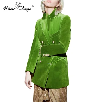 

MIAOQING Elegant Blazer For Women Notched Long Sleeve Double Breasted Pocket Oversized Female Suit 2019 Autumn Fashion New