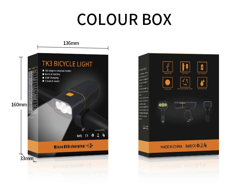 Bicycle Light 3*T6/L2 5200mAh Bike Light Built in USB Charge Powerfull Cycling Light Waterproof Bike Accessory as Power Bank