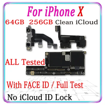 

Free shipping Mainboard For iPhone X 10 Motherboard With/NO Face ID,Original Unlocked iCloud For iPhone X Logic Board with chips
