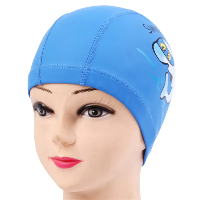 

High Elastic Swimming Cap child kid Waterproof Stretchable Comfortable Ears Protection Long Hair Summer Swiming Pool Bathing Hat